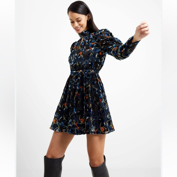 NWT French Connection Multicolor Long Sleeve Dress - Picture 5 of 6